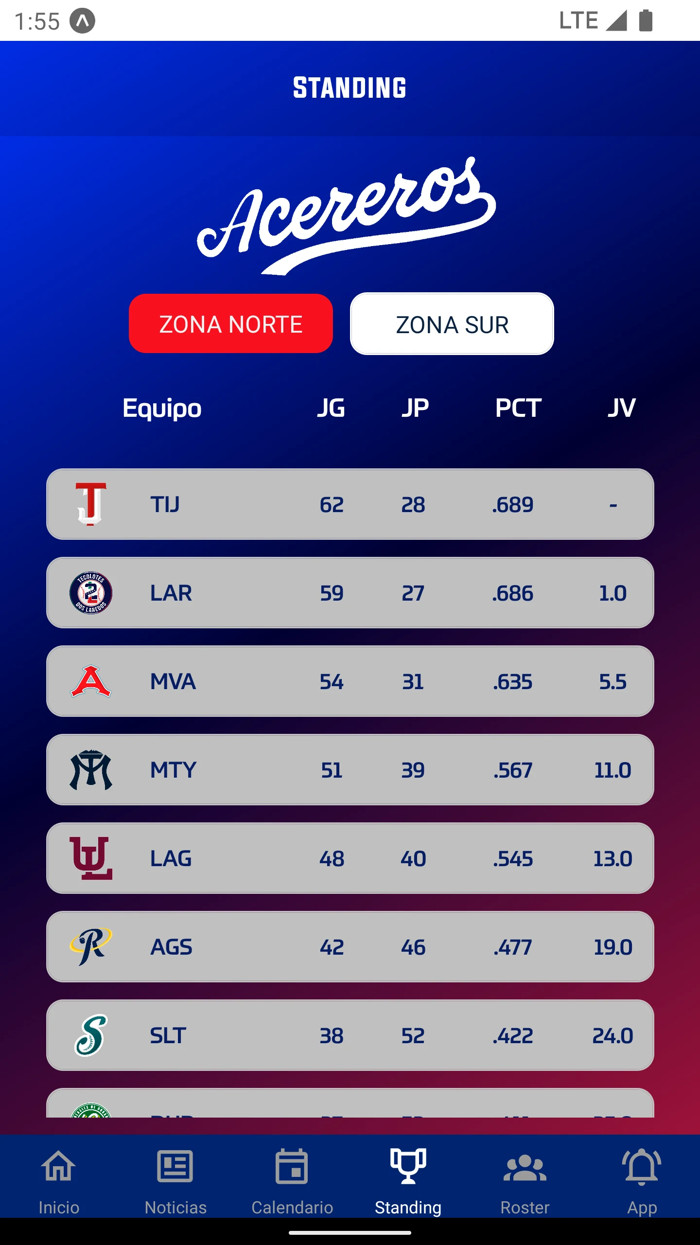 Acereros de Monclova Oficial screenshot