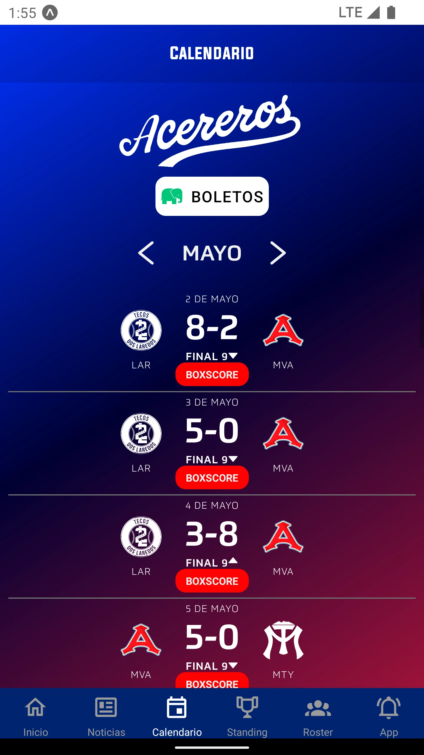 Acereros de Monclova Oficial screenshot